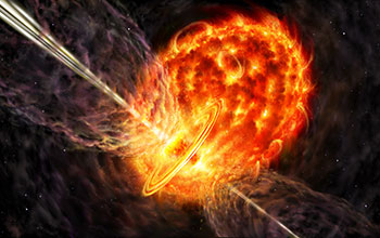 Artist's impression of a stellar embrace